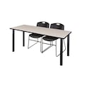 Kee Rectangle Tables > Training Tables > Kee Table & Chair Sets, 60 X 24 X 29, Maple MT6024PLBPBK44BK